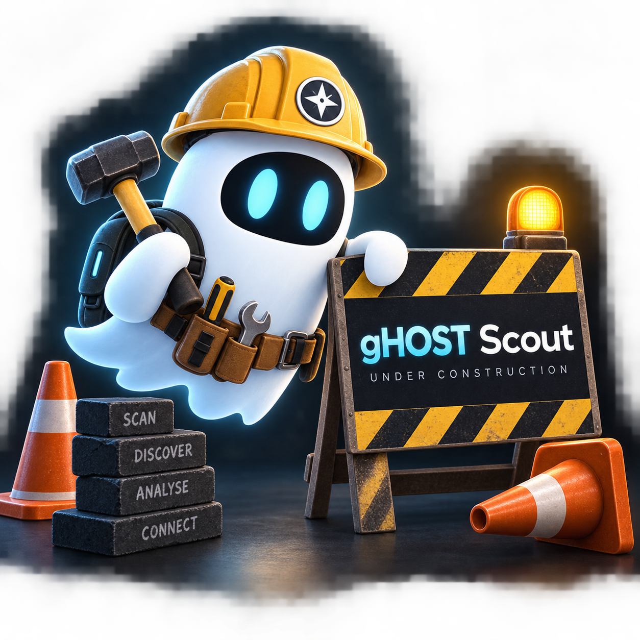 gHOST Scout construction worker mascot